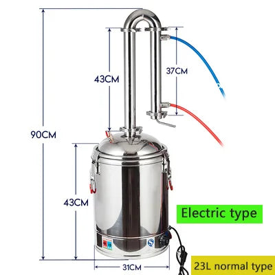 23L Home Distiller Alcohol Moonshine Electric Tubular Distilling Column Machine Wine Fermentation Used Distillation Equipment