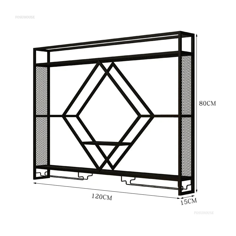 Metal Wall Bar Shelves with Wine Rack – Liquor Bottle Storage Holder for Kitchen, Dining Room & Home Bar Décor