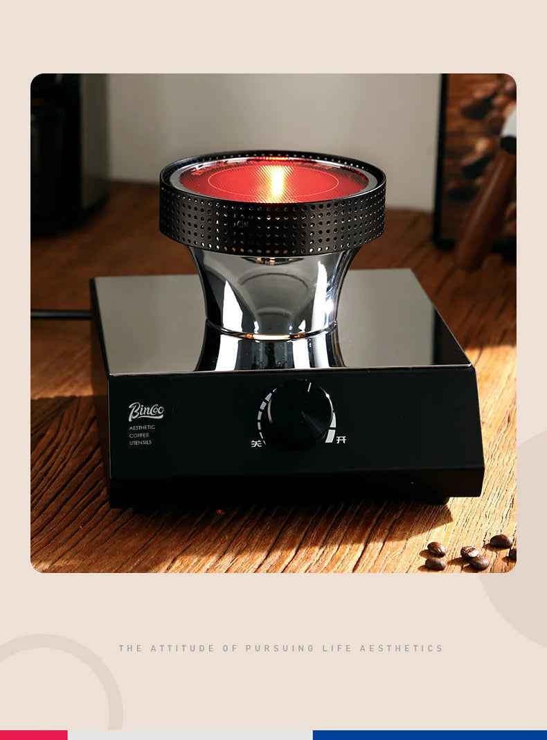 BINCOO 220V 400W Siphon Pot Convection Oven Coffee Heater Electric Stove Halogen Light Wave Infrared Heating 750° Heat Resistant