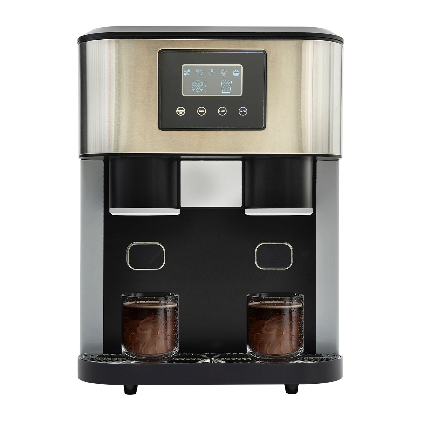 3-in-1 Tabletop Ice Maker – Crushed Ice & Ice Cubes with Auto-Clean, Stainless Steel