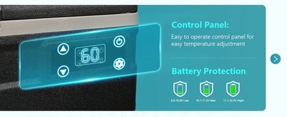 SIMZLIFE 80QT (75L) Portable Car Refrigerator – 12V/24V & 110–240V Electric Freezer, -4°F to 68°F with Wheels for Camping & RV