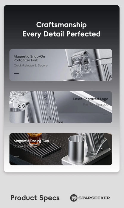 STARSEEKER E55Pro Electric Coffee Grinder 55MM Titanium Cone Burr Stepless Adjustment Espresso Brew Coffee Bean Grinder Black