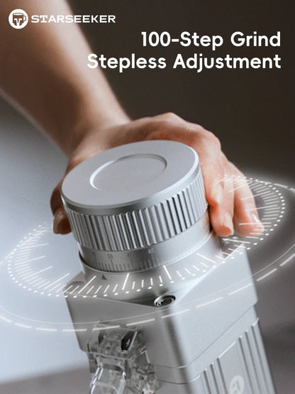 STARSEEKER E55Pro Electric Coffee Grinder 55MM Titanium Cone Burr Stepless Adjustment Espresso Brew Coffee Bean Grinder Black