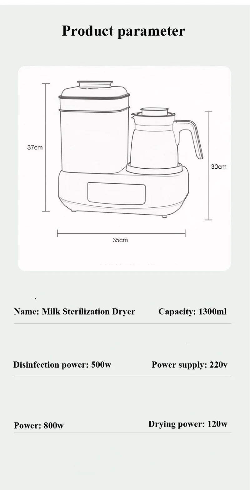 Multi-Function Baby Milk Dispenser – Electric Powder Maker, Bottle Warmer, Insulation & Sterilizing Kettle