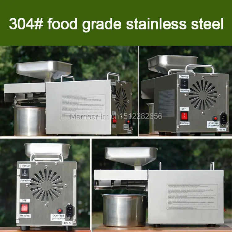 Stainless Steel Automatic Cold Press Oil Machine – Cold Press Oil Extractor for Sunflower Seeds, Nuts & More