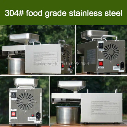 Stainless Steel Automatic Cold Press Oil Machine – Cold Press Oil Extractor for Sunflower Seeds, Nuts & More