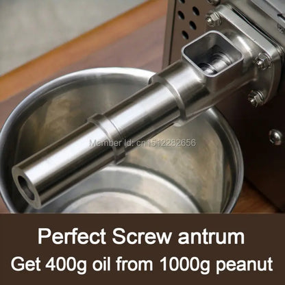Stainless Steel Automatic Cold Press Oil Machine – Cold Press Oil Extractor for Sunflower Seeds, Nuts & More