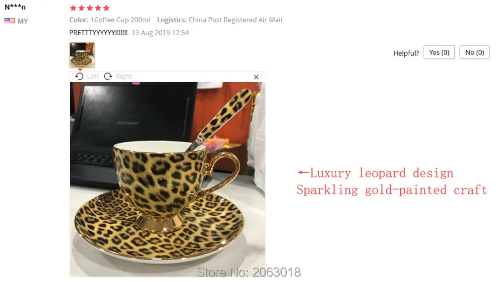 Leopard Print Bone China Coffee Set Luxury Porcelain Tea Set Pot Cup Ceramic Mug Sugar Bowl Creamer Teapot Drinkware Coffeeware