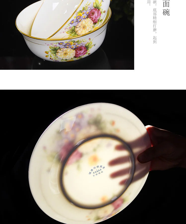 Jingdezhen Ceramics Bone China Tableware Dishes Bowls Soup Spoon Western Steak Plate Free Matching DIY Tableware 1pieces