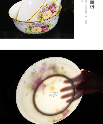 Jingdezhen Ceramics Bone China Tableware Dishes Bowls Soup Spoon Western Steak Plate Free Matching DIY Tableware 1pieces