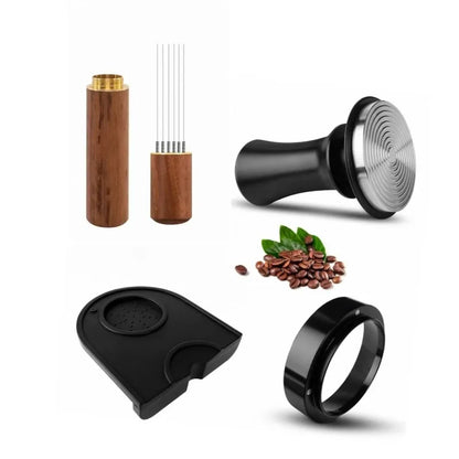 Espresso Coffee Press with Scale Constant Adjustment,Powdering Needle ,Powder Receiving Ring Coffee Press Mat Coffee Accessories
