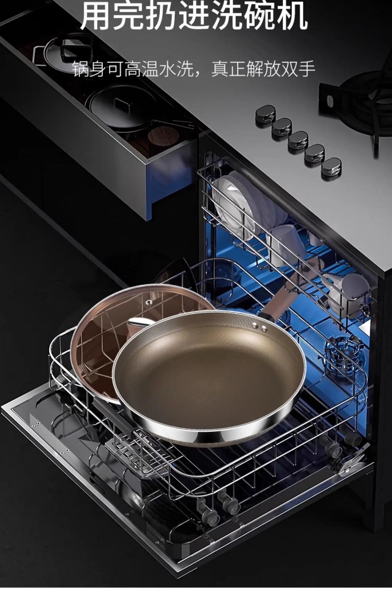 Titanium Pan 316 Stainless Steel Uncoated Non-stick Pan Household Cooking Pot Induction Cooker Special Steak Frying Pan