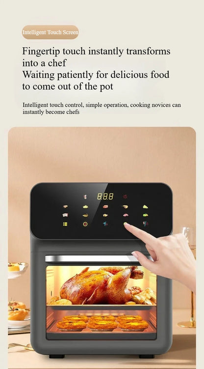 15L Visual Window Air Fryer Oven – Large-Capacity Smart Air Fryer for Home Kitchen (110V/220V)