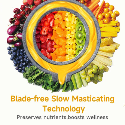 LUFVEBUT Large Calibre Slow Juicer 250W Cold Press Masticating Extractor BPA Free High Juice Yield Safe Kitchen Gadget