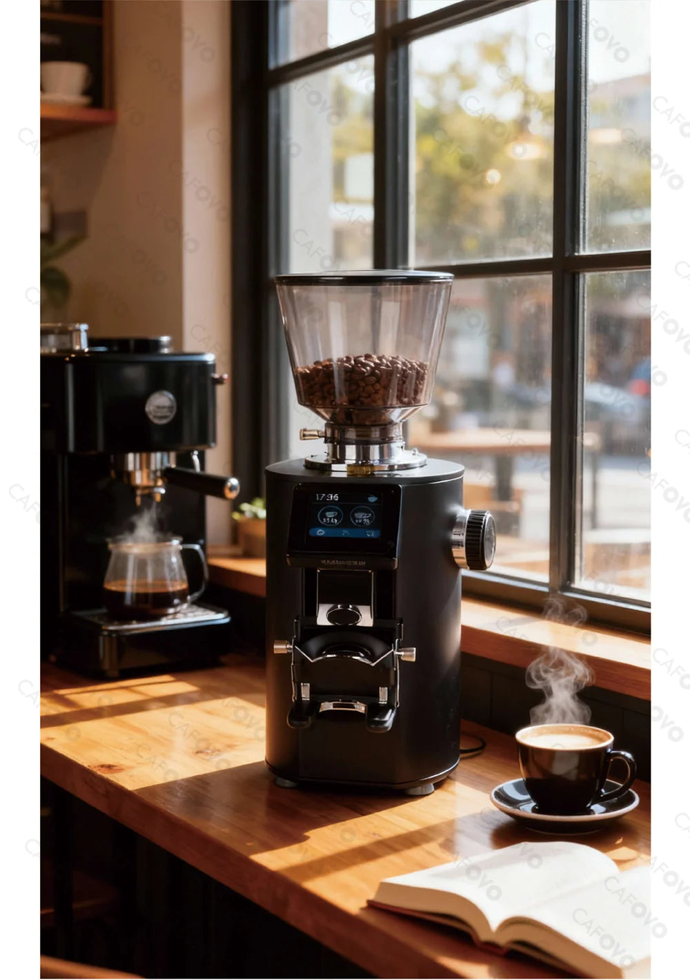 CAFOVO K64SC 64mm Flat Burr Espresso Grinder – Professional Weighing & Touch Screen Coffee Grinder