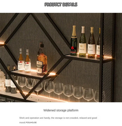 Metal Wall Bar Shelves with Wine Rack – Liquor Bottle Storage Holder for Kitchen, Dining Room & Home Bar Décor