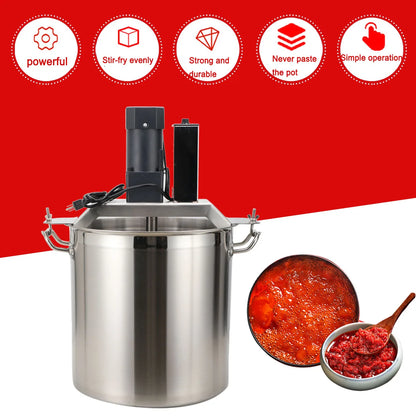 Automatic Hot Pot Fried Machine Small Mixer Food Mixing Stainless Steel Barrel Non Stick Pan Hot Pot Seasoning Stir-Frying