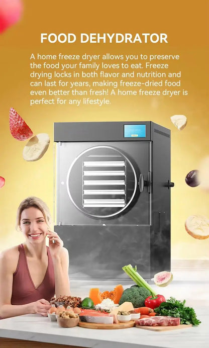 Small Food Freeze Dryer – Mini Vacuum Lyophilizer with Industrial-Grade Freeze Drying Technology for Food Preservation