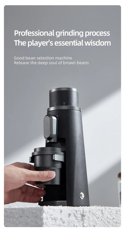 STARSEEKER EDGE Stainless Steel Burr Coffee Grinder 48MM Espresso Stepless Fineness Adjustment Electric Coffee Grinders Black