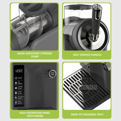 Small Soft Drink Ice Cream Machine 1.8L Slush Machine Countertop Beverage Smoothie Machine Portable Automatic Cold Drink