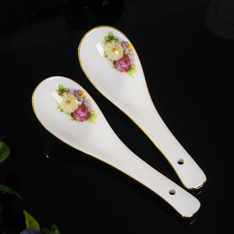 Jingdezhen Ceramics Bone China Tableware Dishes Bowls Soup Spoon Western Steak Plate Free Matching DIY Tableware 1pieces