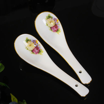Jingdezhen Ceramics Bone China Tableware Dishes Bowls Soup Spoon Western Steak Plate Free Matching DIY Tableware 1pieces