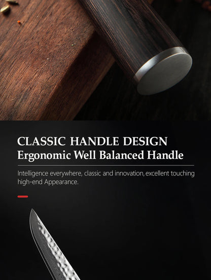 XINZUO 5 Inches Damscus Pattern Sharp Steak Knife Meat Slicing Knife Restaurant Cutlery With Pkkawood Handle Kitchen Tools