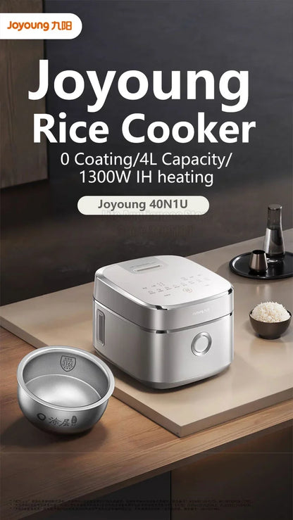 Joyoung Rice Cooker 4L Multifunctional Porridge Multigrain Rice Soup 1300W Fast Heating Cooker No Coated Stainless Steel Liner