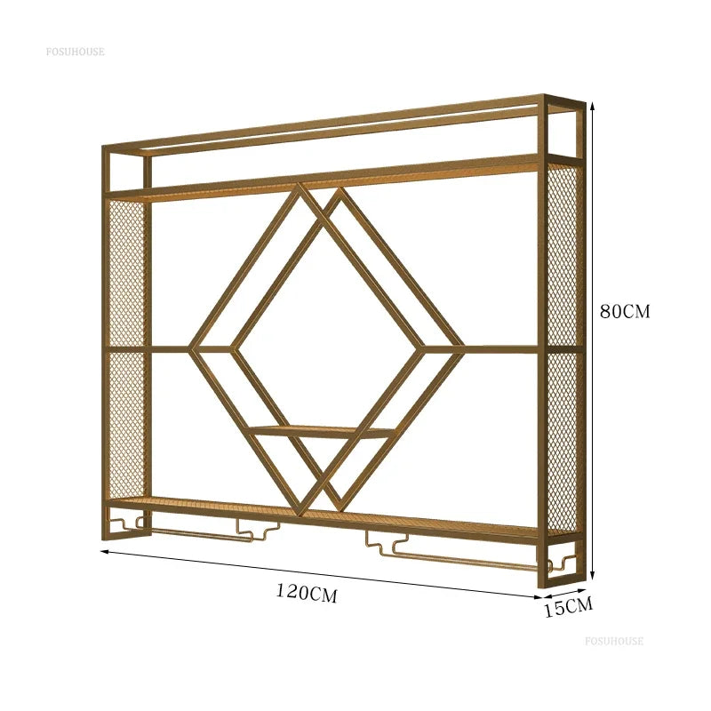 Metal Wall Bar Shelves with Wine Rack – Liquor Bottle Storage Holder for Kitchen, Dining Room & Home Bar Décor