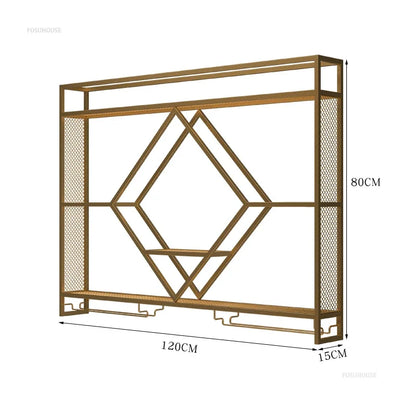 Metal Wall Bar Shelves with Wine Rack – Liquor Bottle Storage Holder for Kitchen, Dining Room & Home Bar Décor