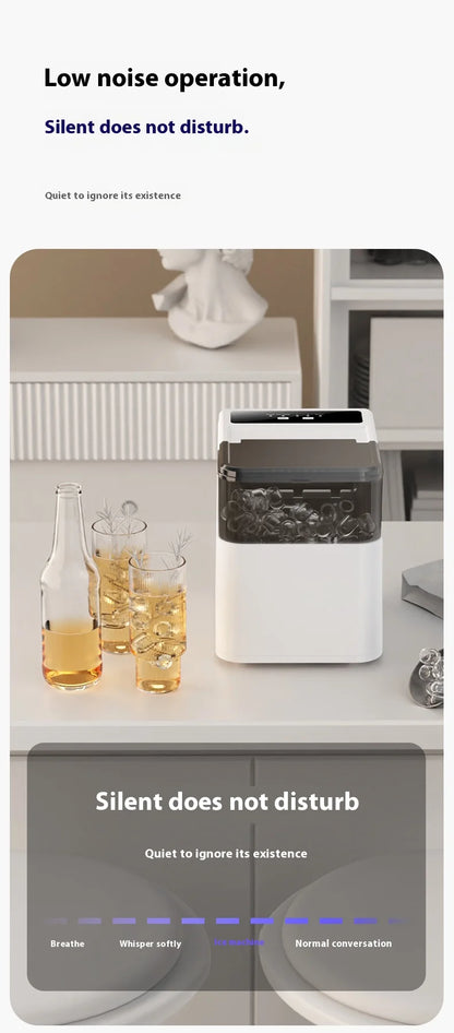 MOCATT Desktop Fully Automatic Bullet Shaped Ice Making Machine, Capable Of Making 9 Pieces Of Ice At Once, Continuously Making