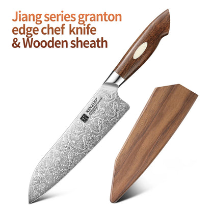 XINZUO 7.8'' Japanese Chef's Knife High-carbon Dual-core Damascus Steel Cooking Knife for Meat Vegetable Fish Fillet Salmon