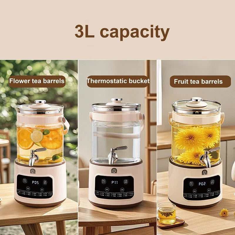 3L Electric Smart Tea Brewer – Large-Capacity Thermostatic Kettle with Faucet for Office, Fruit Tea & Commercial Use