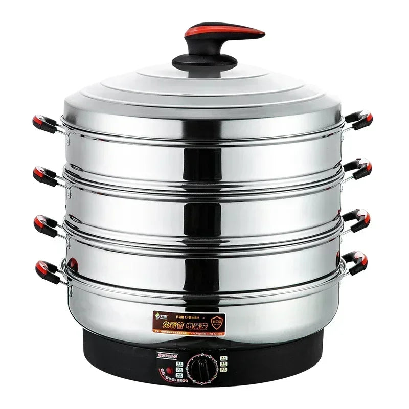 Commercial breakfast shop Multifunctional Stainless Steel Electric Steamer, new style Large Capacity, steamed buns