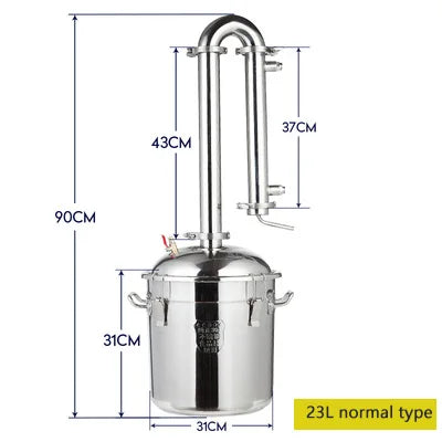 23L Home Distiller Alcohol Moonshine Electric Tubular Distilling Column Machine Wine Fermentation Used Distillation Equipment