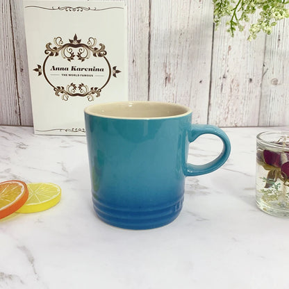 6-Piece Rainbow Ceramic Cup Set – Le Creuset Style Coffee & Milk Cups for Home or Travel