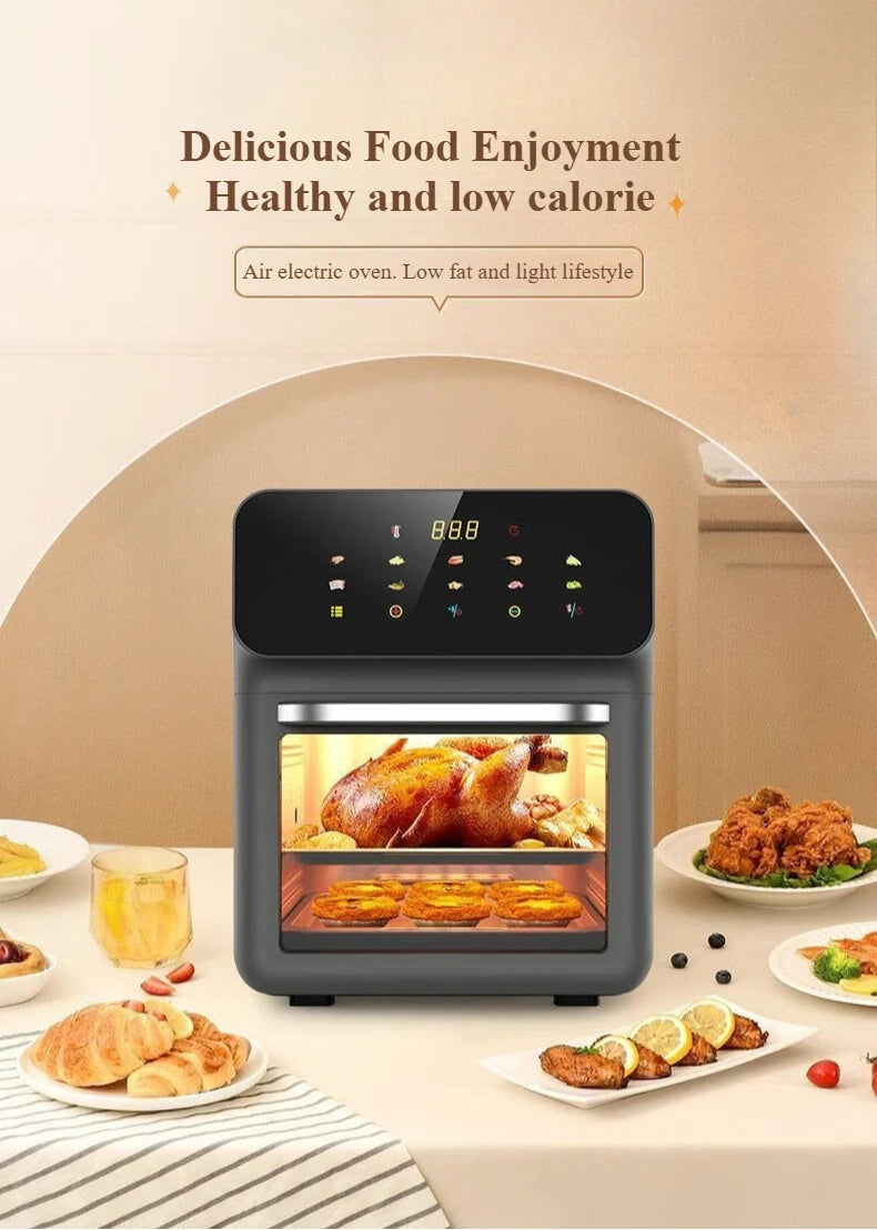 15L Visual Window Air Fryer Oven – Large-Capacity Smart Air Fryer for Home Kitchen (110V/220V)