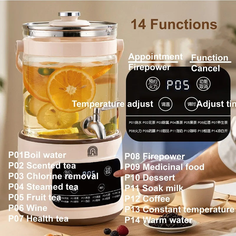 3L Electric Smart Tea Brewer – Large-Capacity Thermostatic Kettle with Faucet for Office, Fruit Tea & Commercial Use