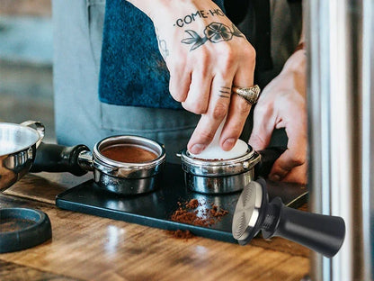 Espresso Coffee Press with Scale Constant Adjustment,Powdering Needle ,Powder Receiving Ring Coffee Press Mat Coffee Accessories