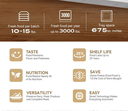Small Food Freeze Dryer – Mini Vacuum Lyophilizer with Industrial-Grade Freeze Drying Technology for Food Preservation