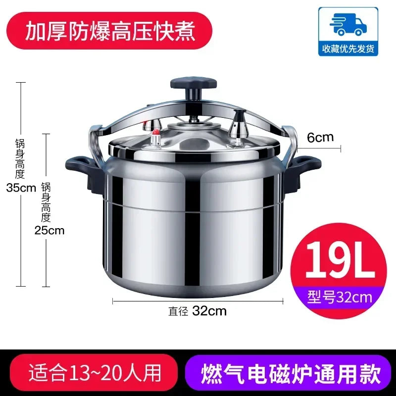 50L Commercial Pressure Cooker Thickened Large Capacity Gas Induction Cooker Universal Explosion-proof Household Pressure Cooker