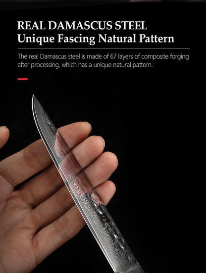 XINZUO 5 Inches Damscus Pattern Sharp Steak Knife Meat Slicing Knife Restaurant Cutlery With Pkkawood Handle Kitchen Tools