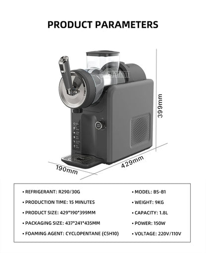 Small Soft Drink Ice Cream Machine 1.8L Slush Machine Countertop Beverage Smoothie Machine Portable Automatic Cold Drink