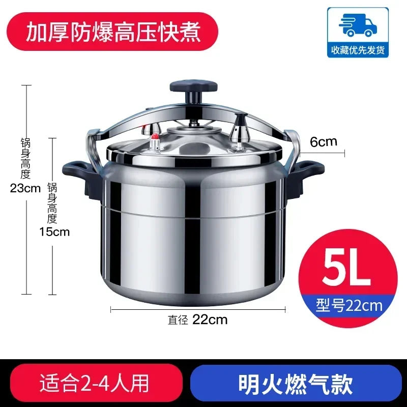 50L Commercial Pressure Cooker Thickened Large Capacity Gas Induction Cooker Universal Explosion-proof Household Pressure Cooker