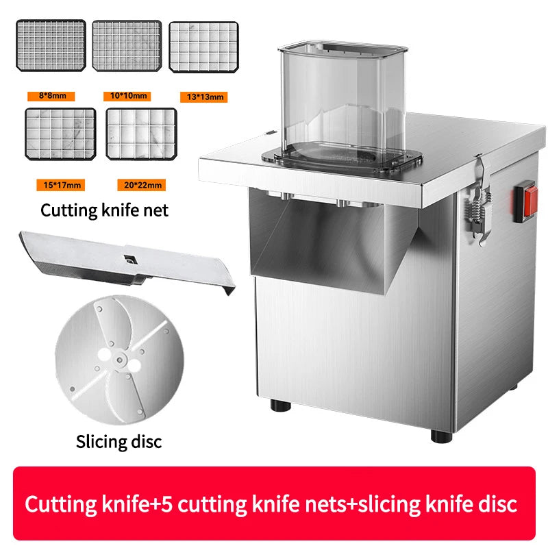 Electric Cube Cutting Machine – Automatic Dicer for Potatoes, Onions, Carrots, Fruits & Vegetables