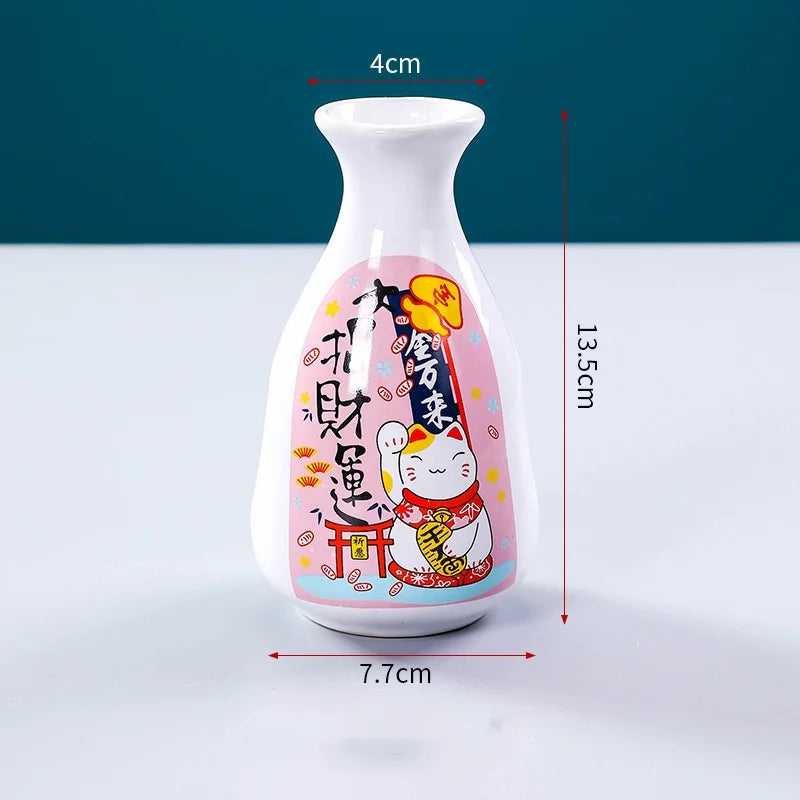 Sushi shop Sashimi Plate Decoration Ceramic small Bottle Dry Ice japanese kitchen tableware Restaurant Toothpick Holder Storage