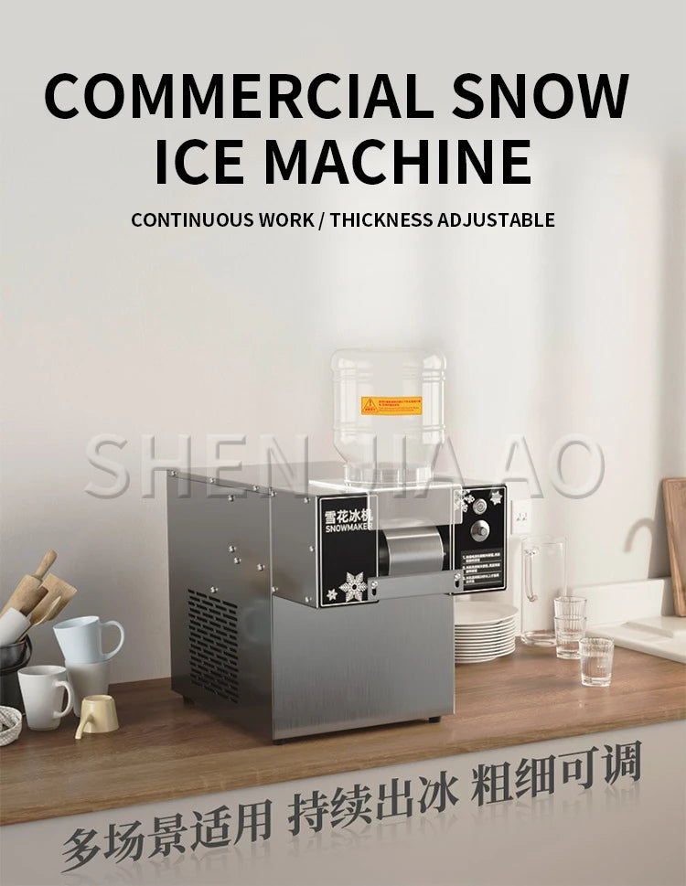 Mini Snowflake Ice Maker & Shaver Machine – Korean Bingsu Snow Ice Machine for Home & Café Use