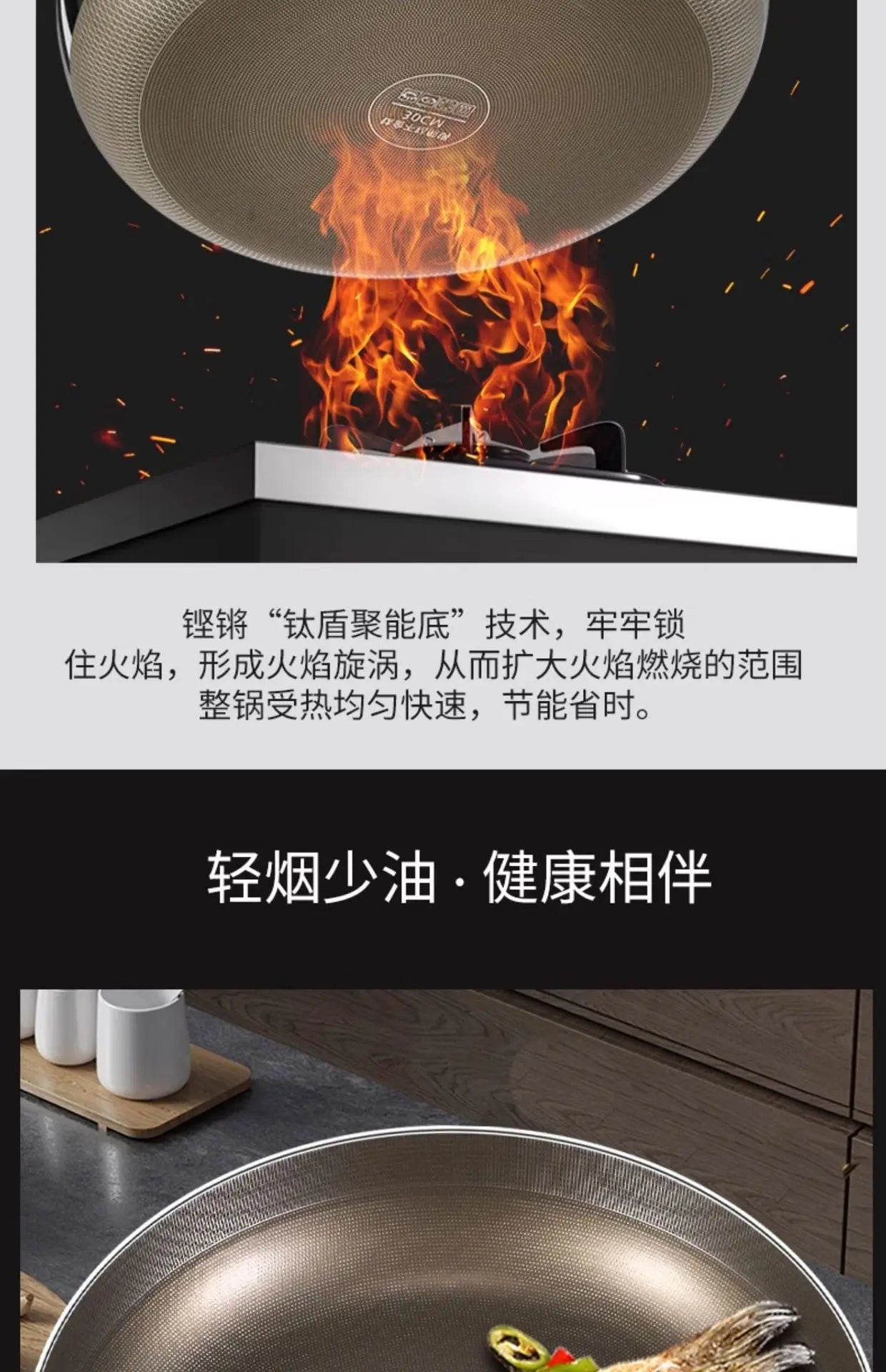 Titanium Pan 316 Stainless Steel Uncoated Non-stick Pan Household Cooking Pot Induction Cooker Special Steak Frying Pan