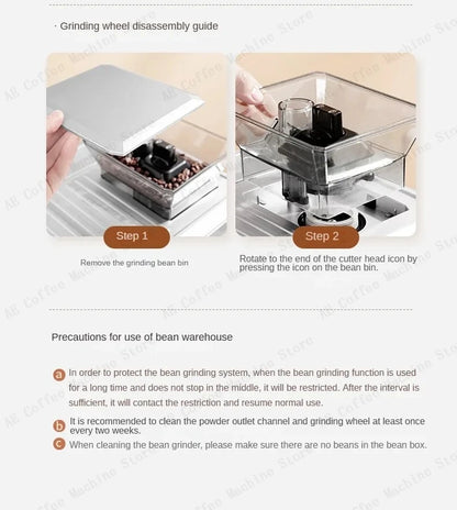 Integrated Grinder Coffee Machine Fully Automatic Espresso Coffee Machine Steam Milk Frothing Machine Italian-style Coffee Maker