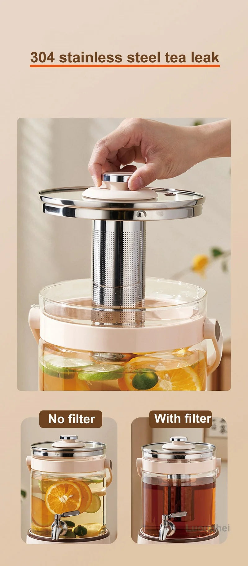 3L Electric Smart Tea Brewer – Large-Capacity Thermostatic Kettle with Faucet for Office, Fruit Tea & Commercial Use